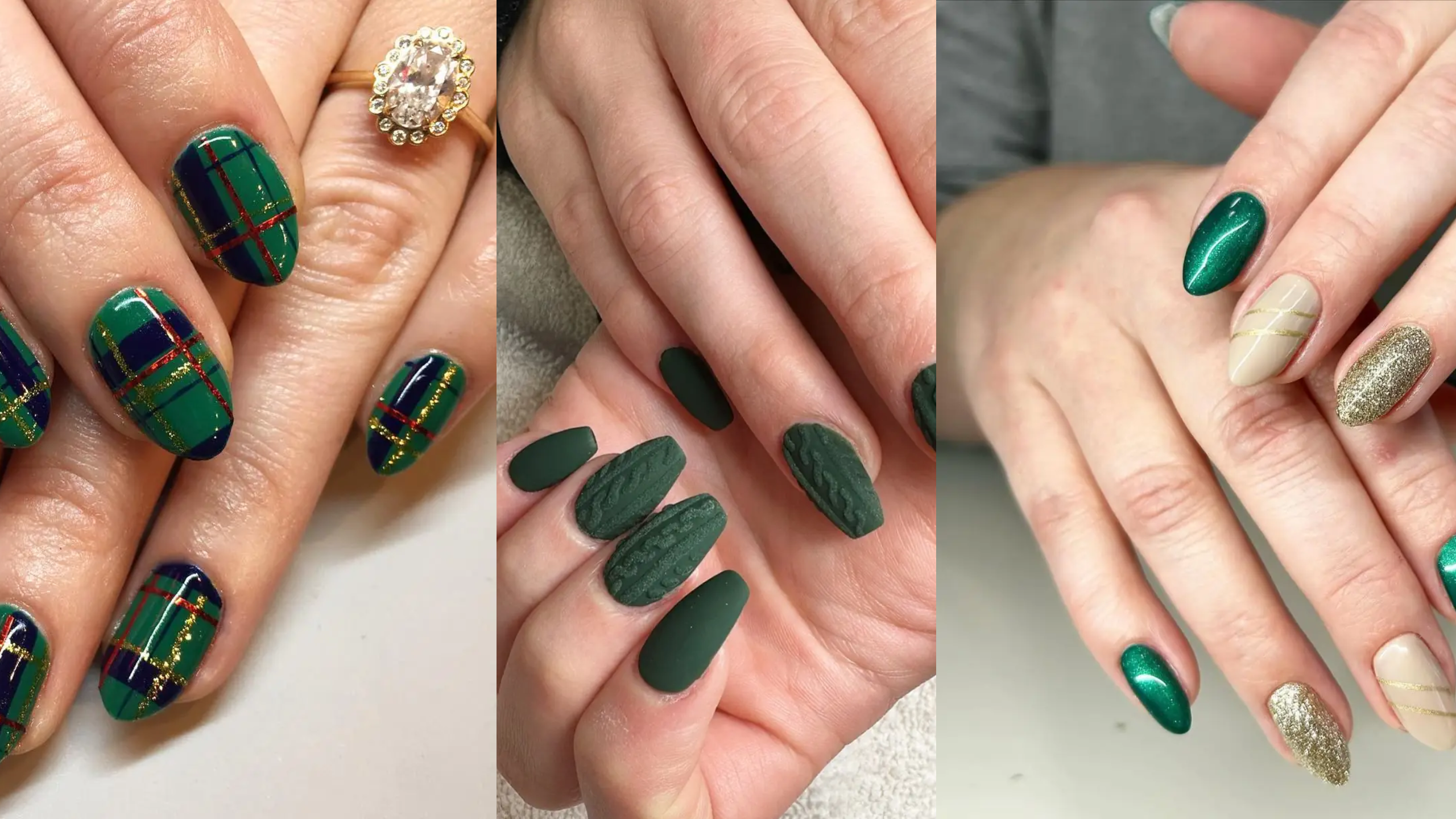 21 christmas green nail ideas that are cute and trendy