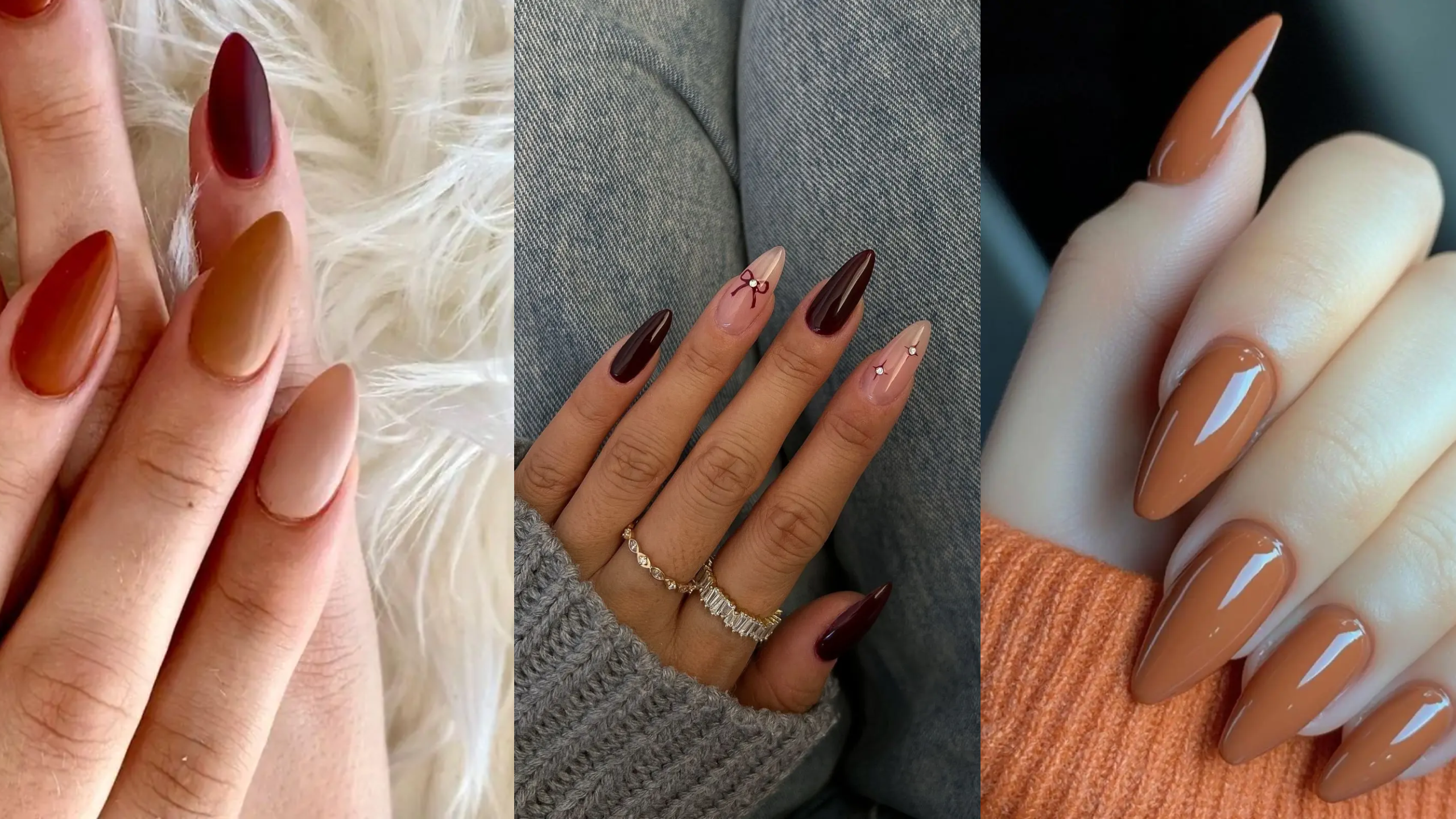 21 classy almond thanksgiving nails perfect for fall