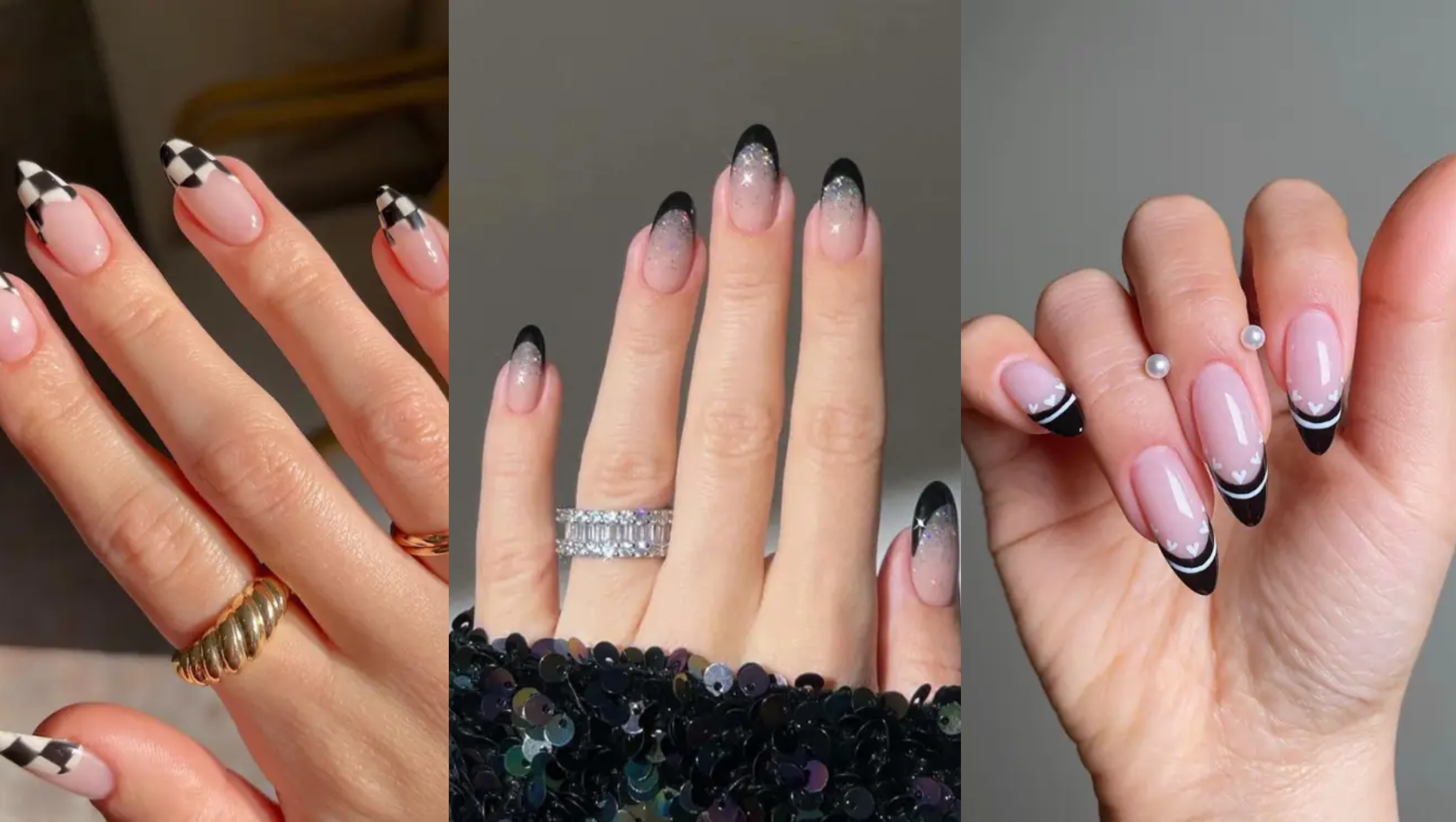 black french nails