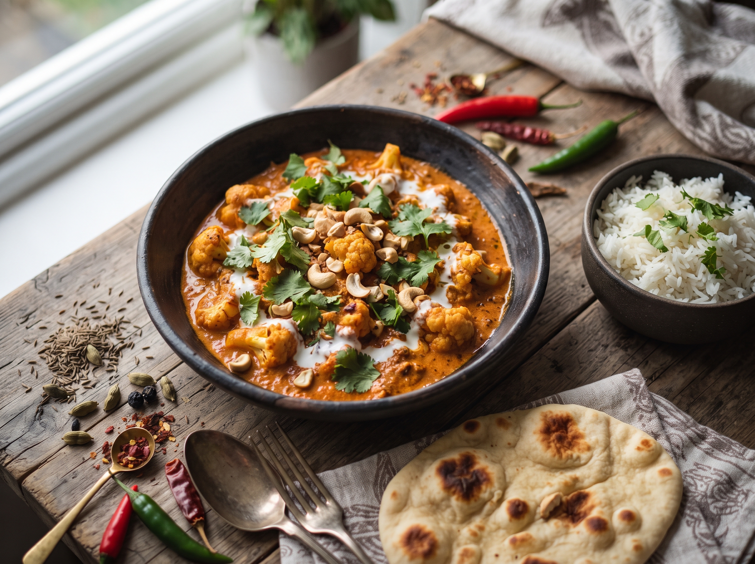 cauliflower tikka masala with naan 202607031131