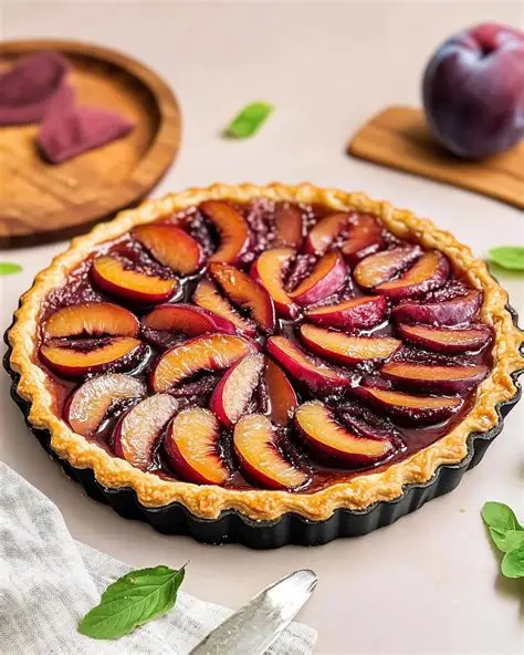 easy vegan plum tart