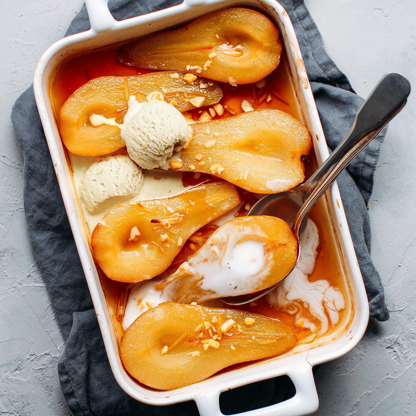 roasted pears in ginger syrup
