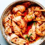 tofu skin knots in spicy chili oil vegan
