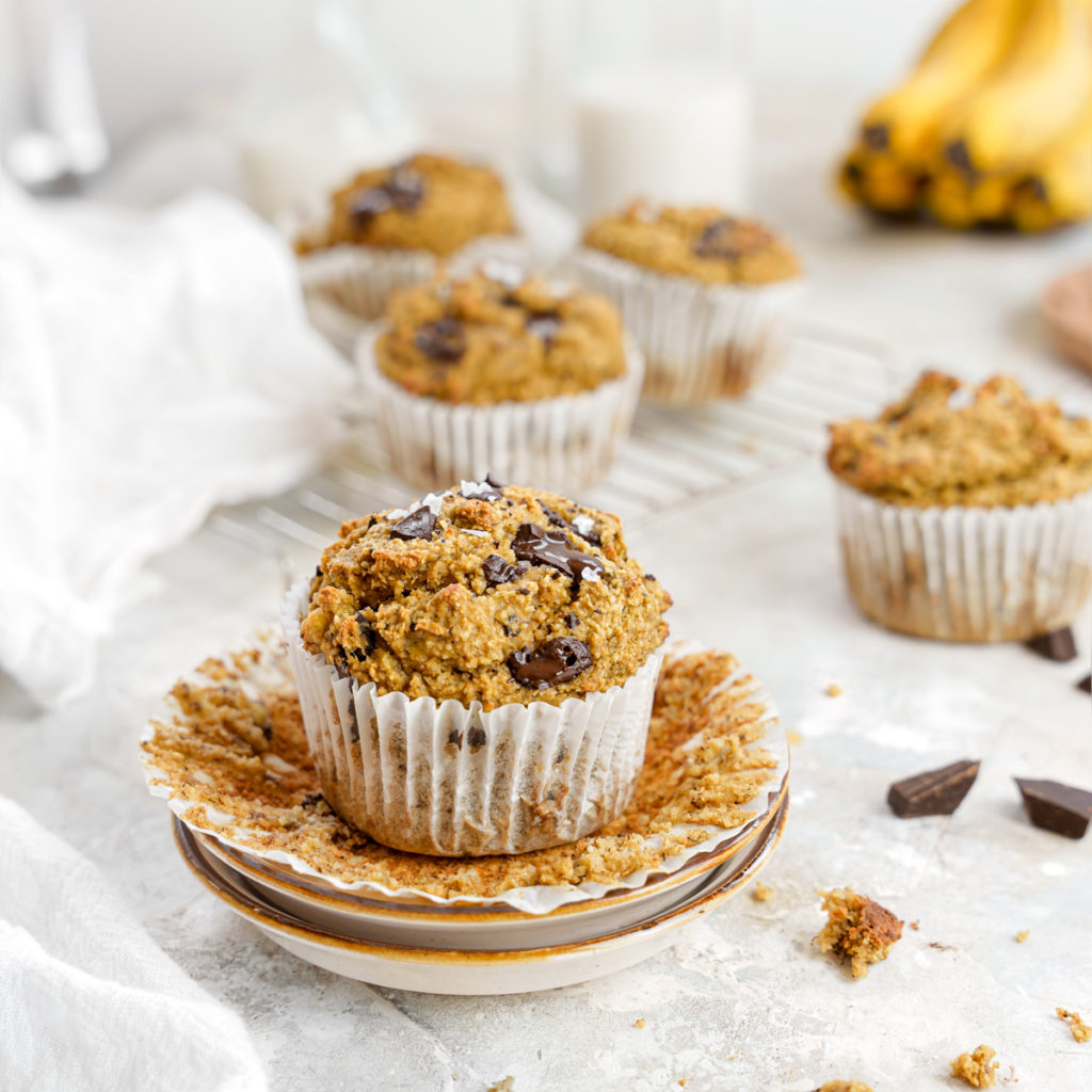 vegan banana chocolate chip muffins