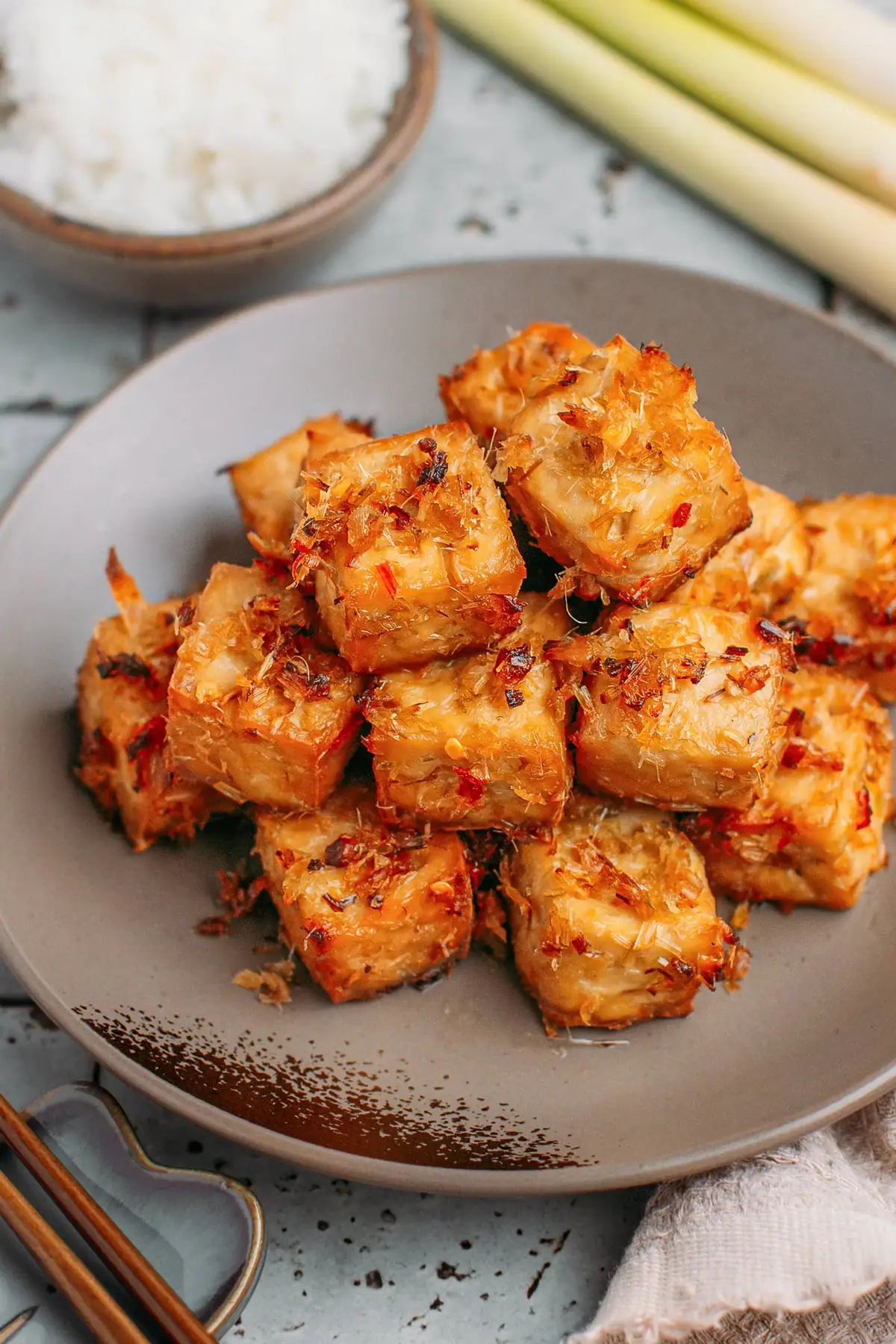 air fryer lemongrass tofu spicy vietnamese