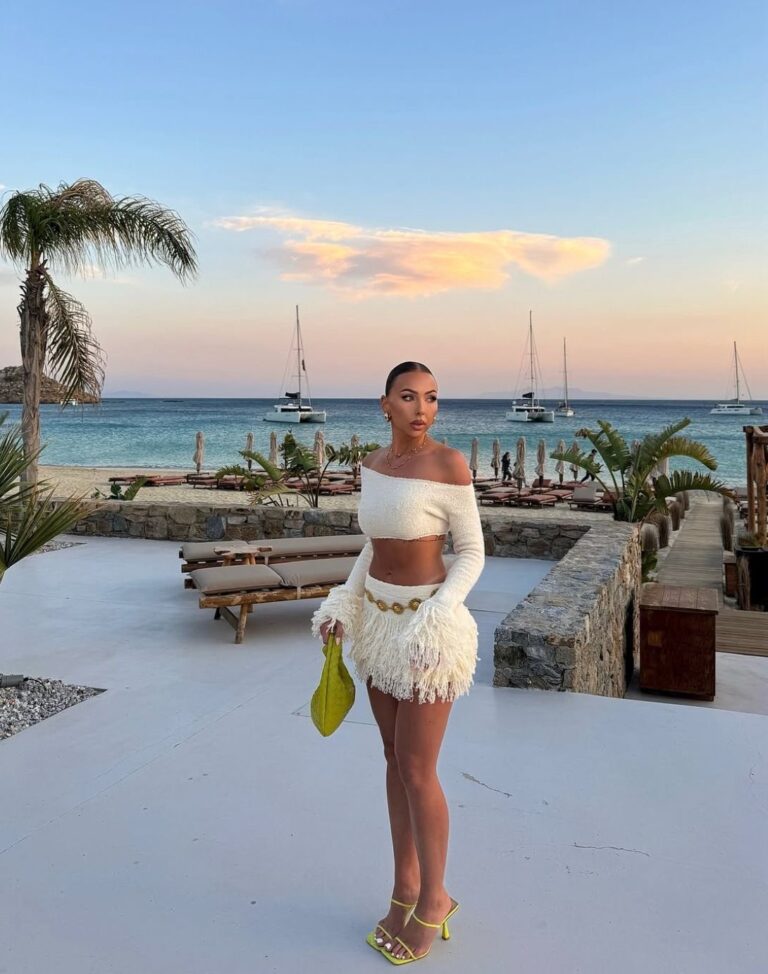 How to Dress for a Tropical Vacation Simple Outfit Ideas White bandeau top with a mini skirt